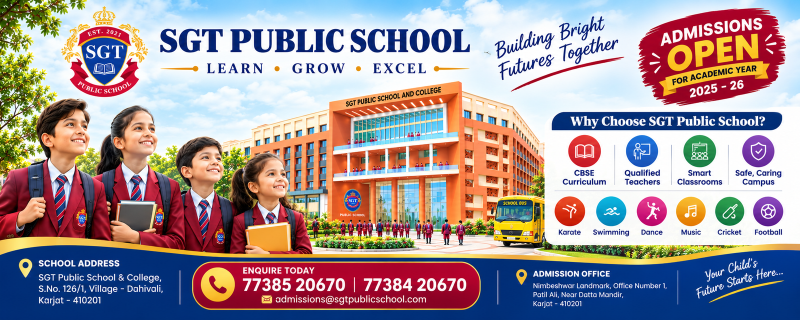 SGT Public School Admissions Banner